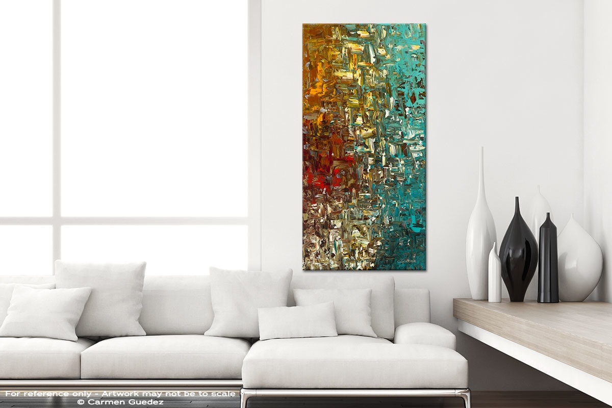 A Moment In Time Vertical Abstract Art Canvas Painting Id44