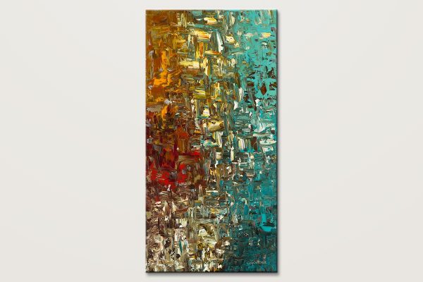 A Moment In Time Vertical Large Abstract Art Painting