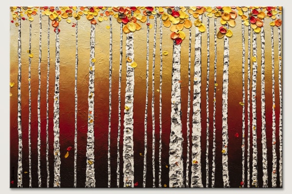 Birch Trees Abstract Art Painting Id80