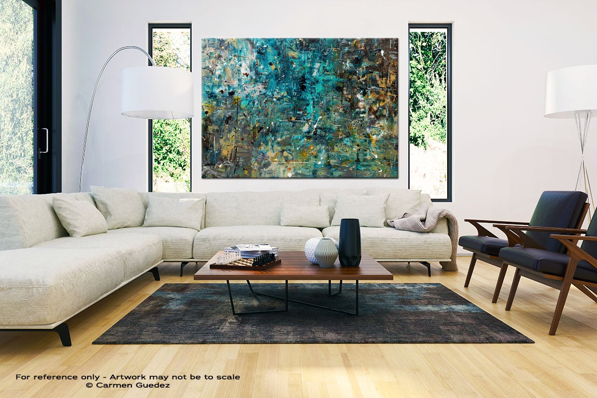 By The Lake Large Oversized Abstract Canvas Painting Id23