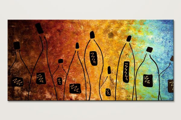 Cocktail Bar Large Wine Abstract Art Painting Id80