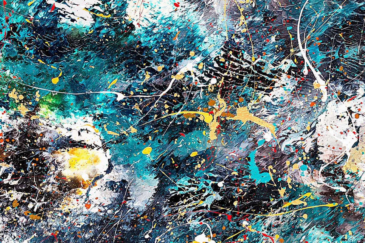 Cosmos Abstract Art Painting Close Up