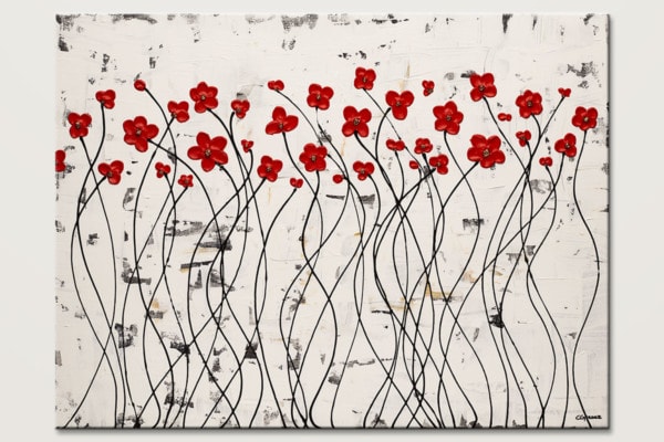 Dancing Poppies Poppy Flowers Painting Id80