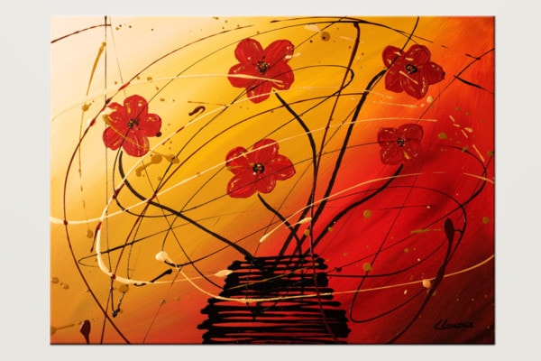 Dripping Flowers Abstract Painting Of Flowers Id80