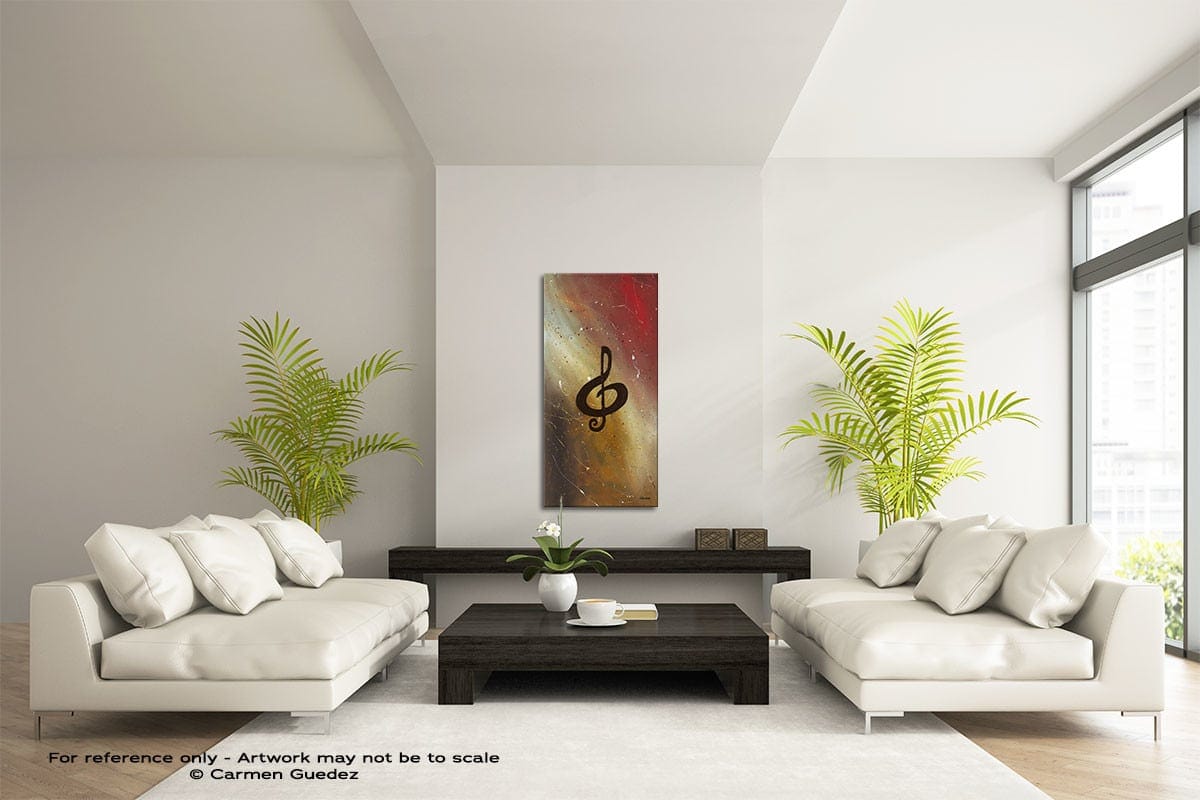 Filled With Music Vertical Abstract Art Painting Id43
