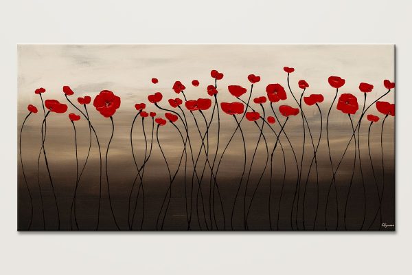 Fleurs En Rouge Modern Abstract Art Id80