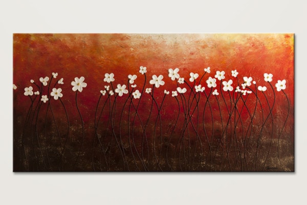Floral Inspiration Red Landscape Abstract Art Painting Id80