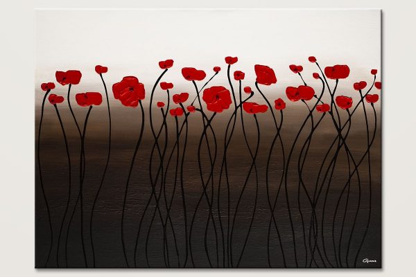 Florissant Red Flowers Abstract Art Painting Id80