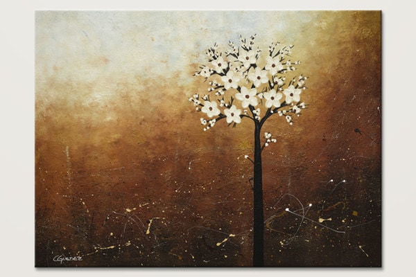 Hope On The Horizon White Flowers Painting Id80