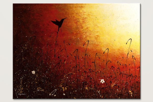 Hummingbird Large Landscape Abstract Art Id80