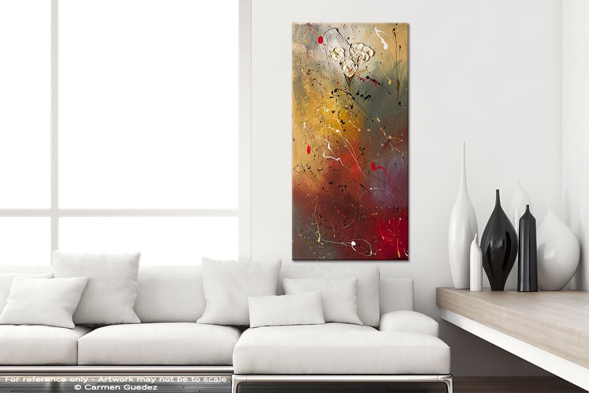Morning Light Vertical Abstract Art Canvas Painting Id44