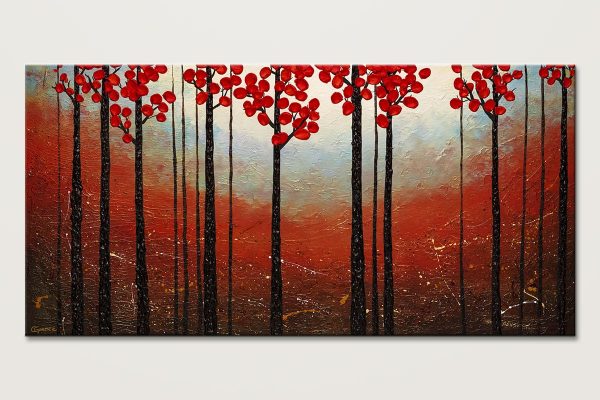 Red Blossom Modern Landscape Abstract Art Id80