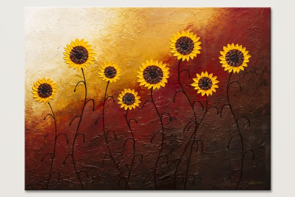 Sunflower Garden Abstract Wall Art Painting Id80