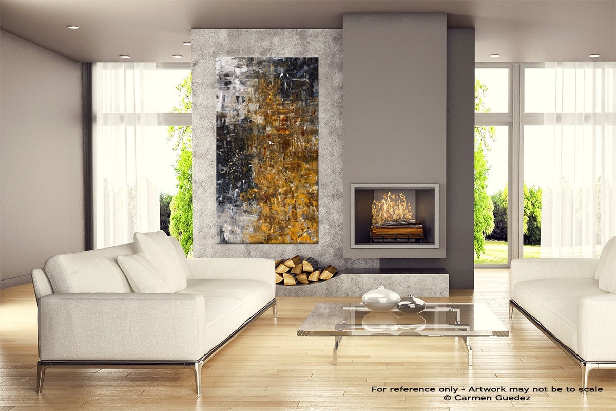 The Golden River Abstract Canvas Painting Home View Id11