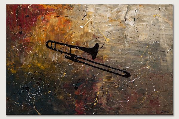 The Trombone Modern Music Abstract Art Id80