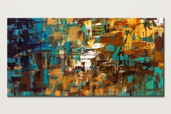 Turquoise Scent Original Abstract Art Painting Id80