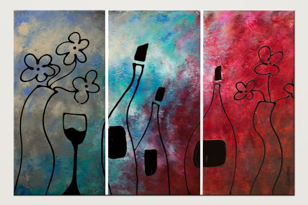 Vin Rouge Modern Abstract Art Painting Id80