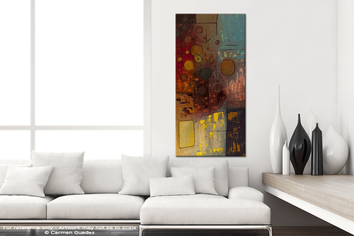 Voila Vertical Abstract Art Canvas Painting Id44