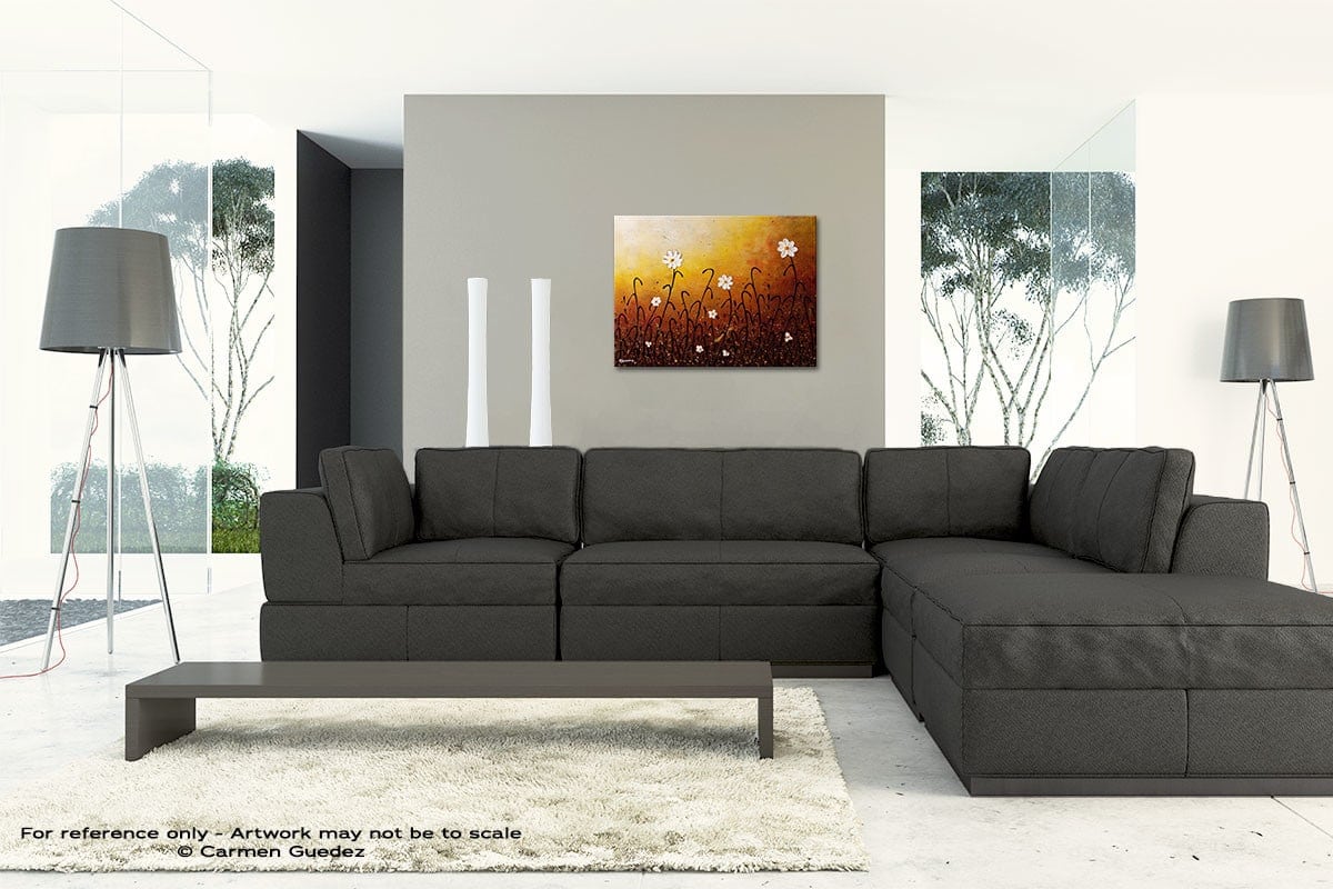 White Flowers Original Modern Canvas Abstract Art Id66